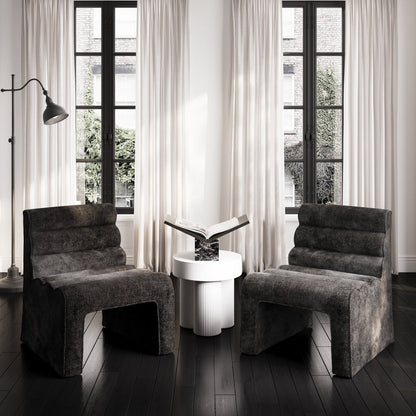 Naomi Accent Chair - Black Velvet Chenille