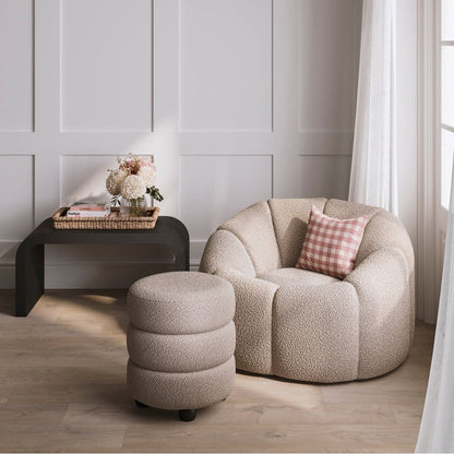 Sia Swivel Chair - Buff