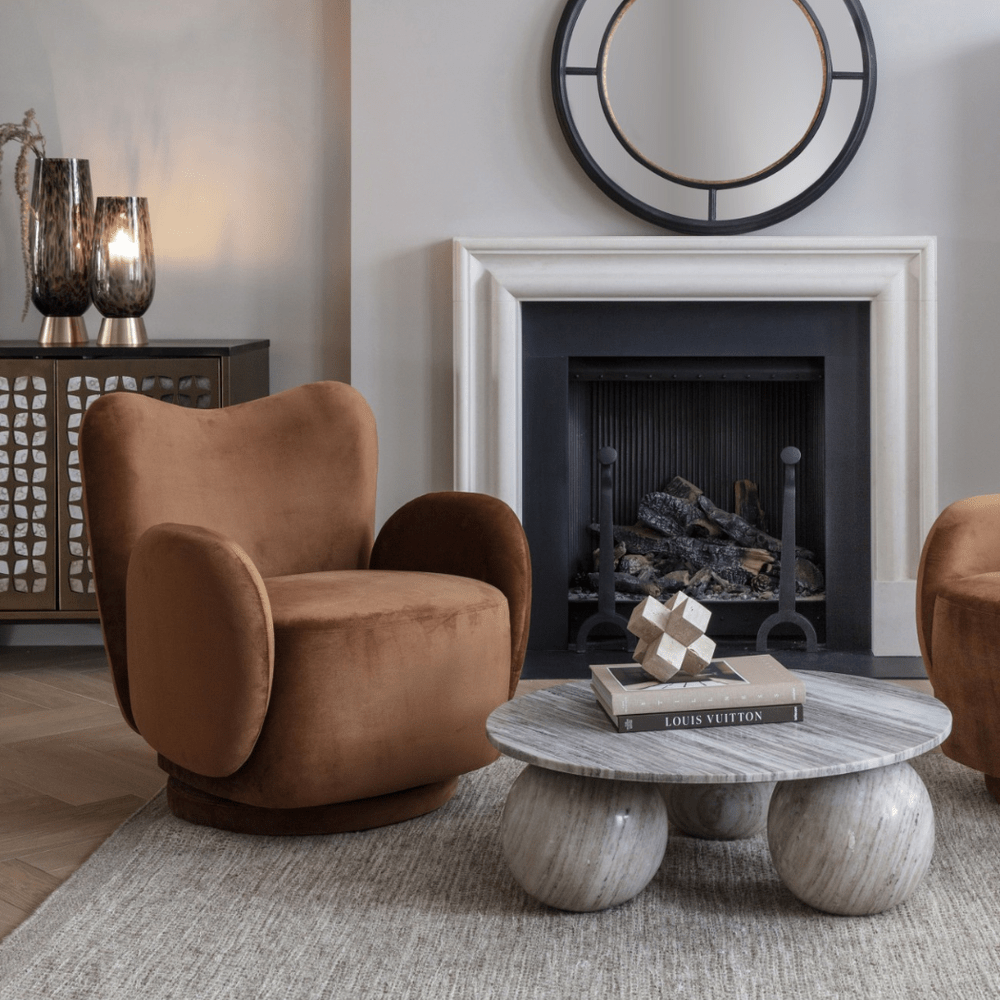 Bingham Upholstered Swivel Chair - Soft Caramel