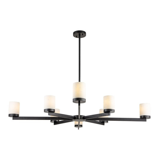 Olina Pendant Lamp - Black & Alabaster Effect