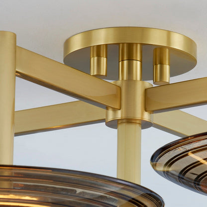 Griston 5 Light Semi Flush - Aged Brass