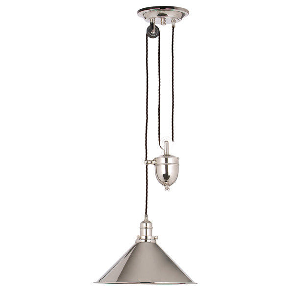 Provence 1 Light Pendant Light Rise and Fall - Polished Nickel