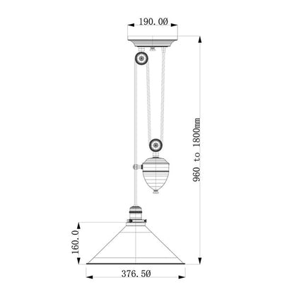Provence 1 Light Pendant Light Rise and Fall - Polished Nickel