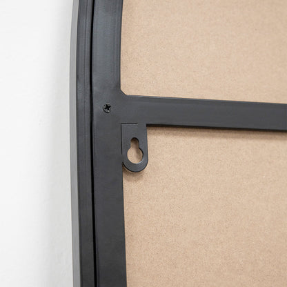 Liberty - Black Wide Arched Metal Overmantle Mirror 120cm x 90cm