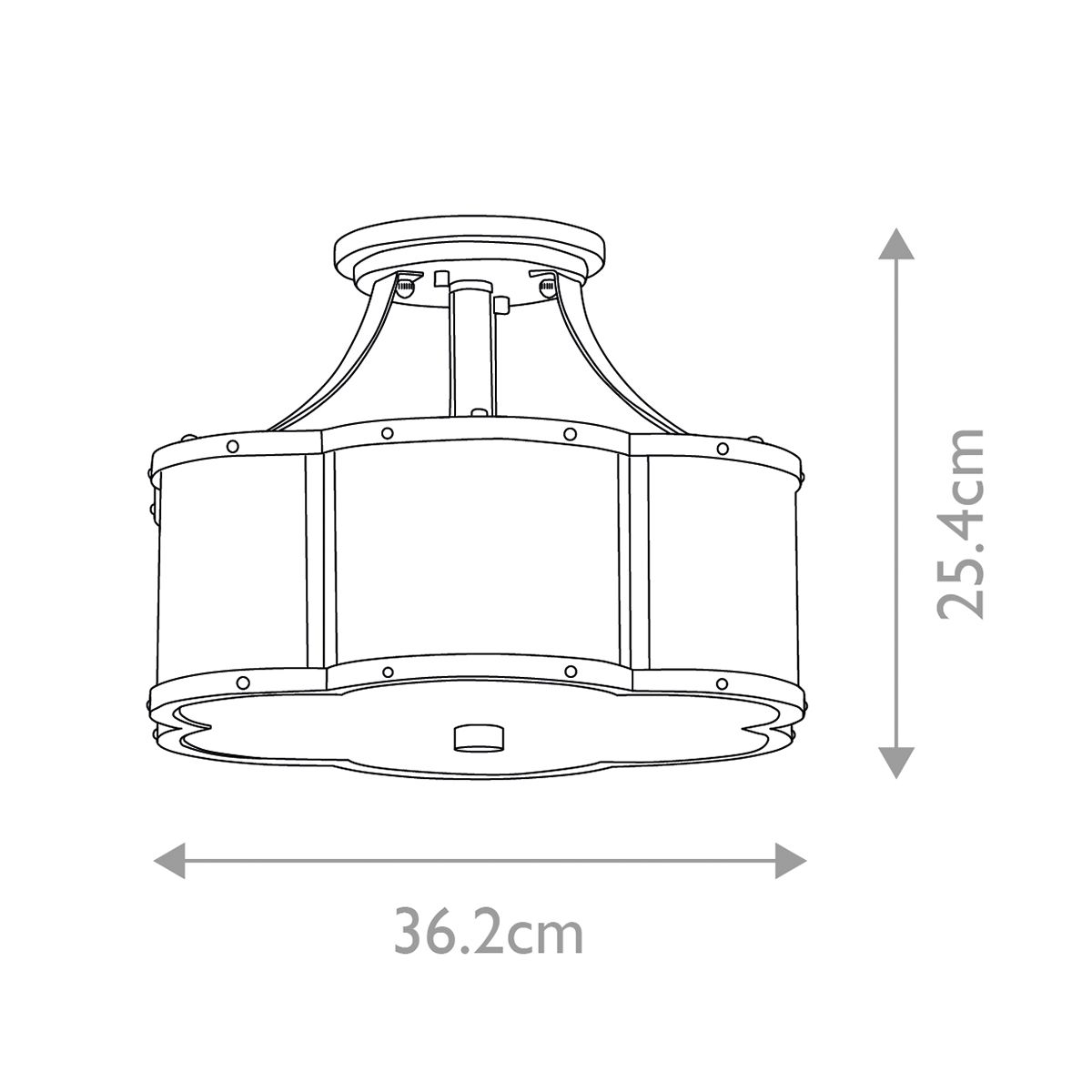 Chance 2 Light Semi-Flush Mount Light