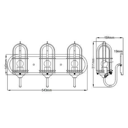Urban Restoration 3 Light Wall Light