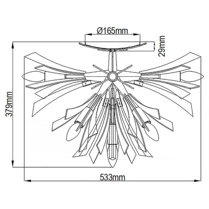 Vida 9 Light Semi Flush Light