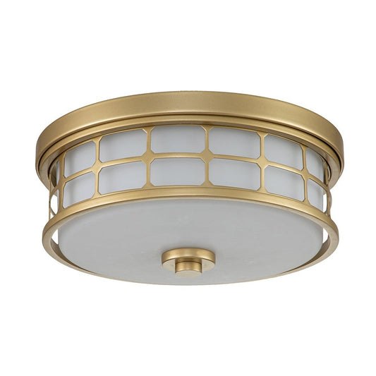 Quoizel Guardian 2 Light Flush Mount - Painted Brass