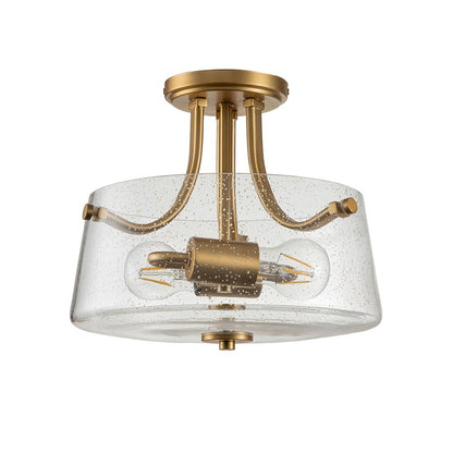 Quoizel Hollister 2 Light Semi-flush Mount Light - Brass
