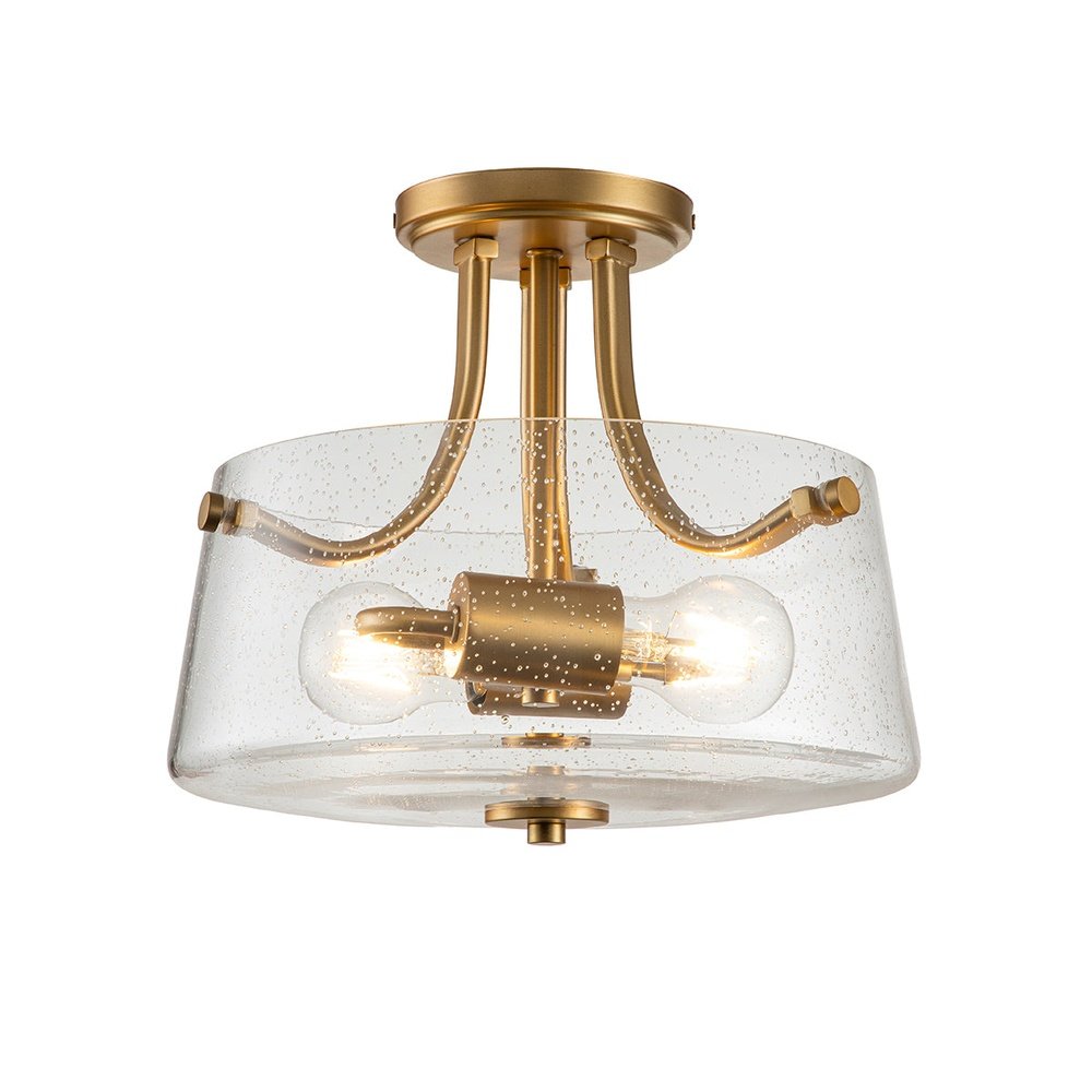 Quoizel Hollister 2 Light Semi-flush Mount Light - Brass