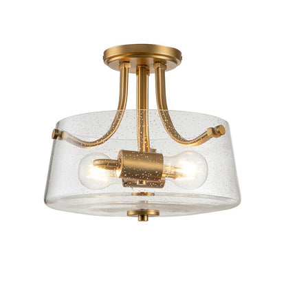 Quoizel Hollister 2 Light Semi-flush Mount Light - Brass