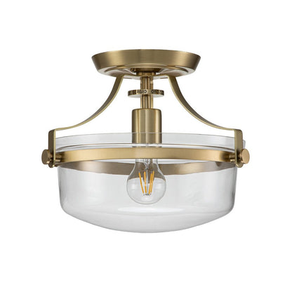 Quoizel Penn Station 1 Light Semi Flush Light - Brass