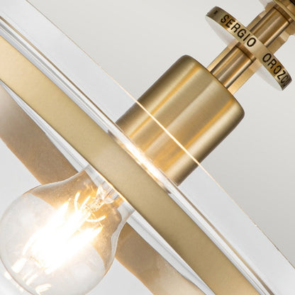 Quoizel Penn Station 1 Light Semi Flush Light - Brass