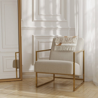 Charlton Accent Chair - Beige & Gold