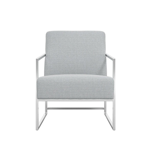 Charlton Accent Chair - Dove Grey & Silver