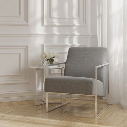 Charlton Accent Chair - Dove Grey & Silver
