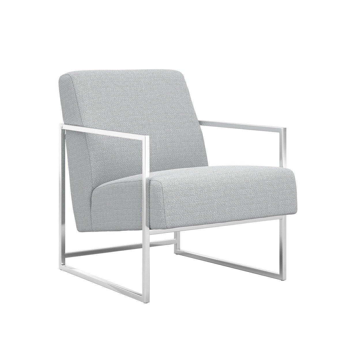 Charlton Accent Chair - Dove Grey & Silver
