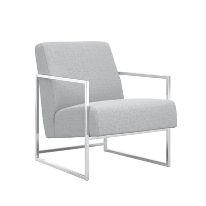 Charlton Accent Chair - Dove Grey & Silver