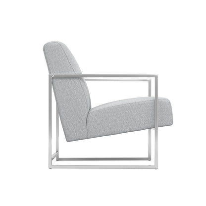 Charlton Accent Chair - Dove Grey & Silver