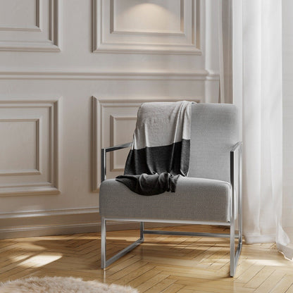 Charlton Accent Chair - Dove Grey & Silver