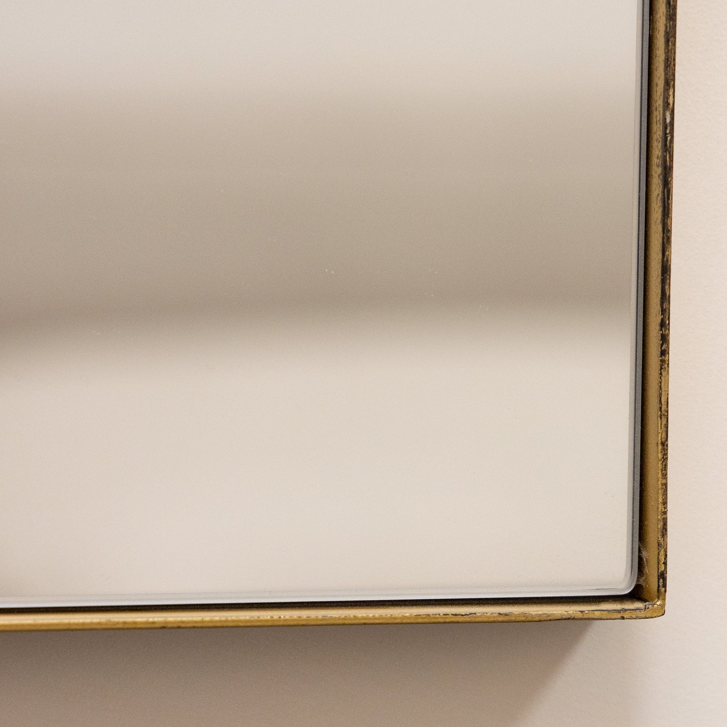 Theo - Gold Rectangular Metal Large Wall Mirror 120cm x 90cm