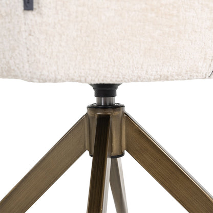 Aline Swivel Chair - White Chenille Velvet