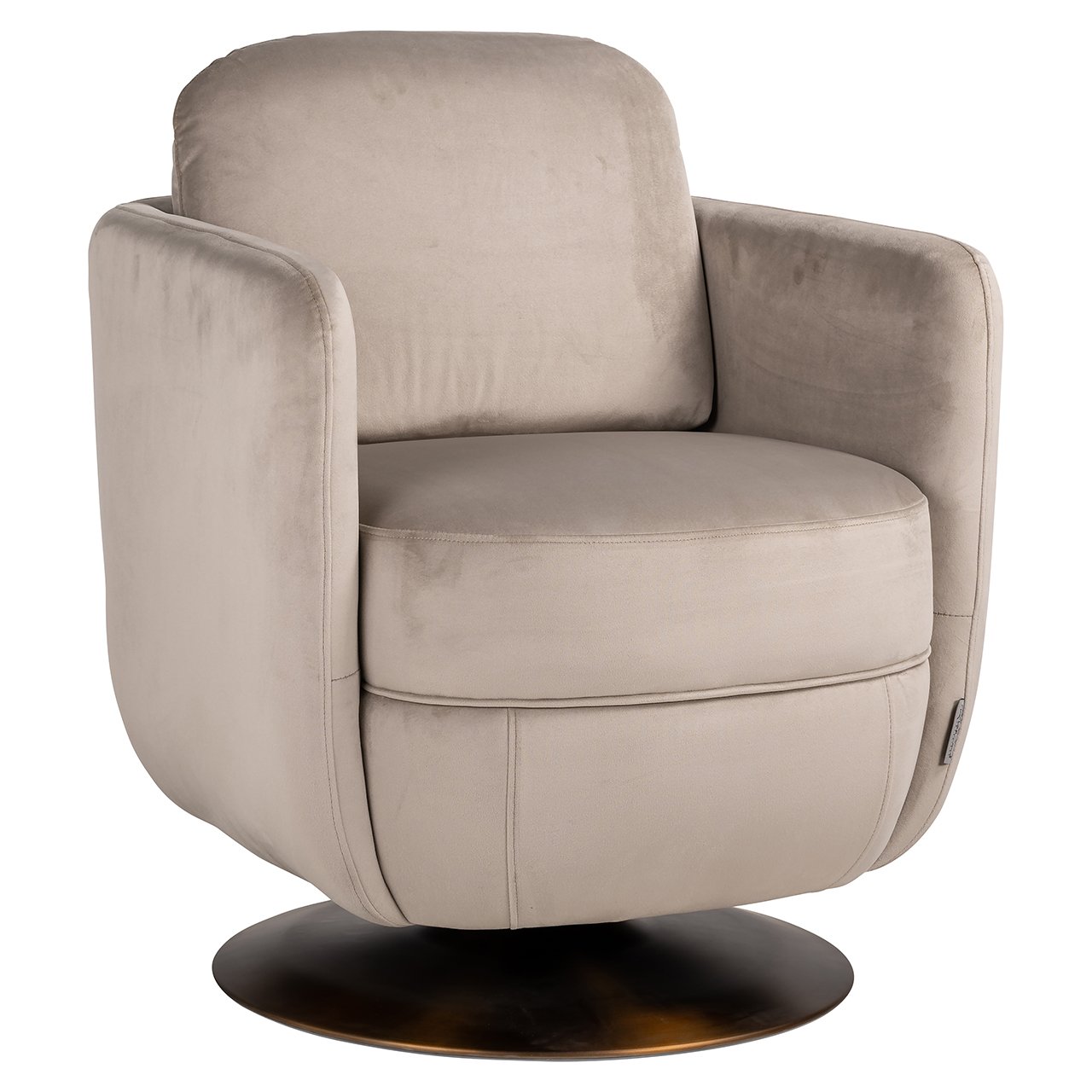 Turner Swivel Chair - Khaki Velvet