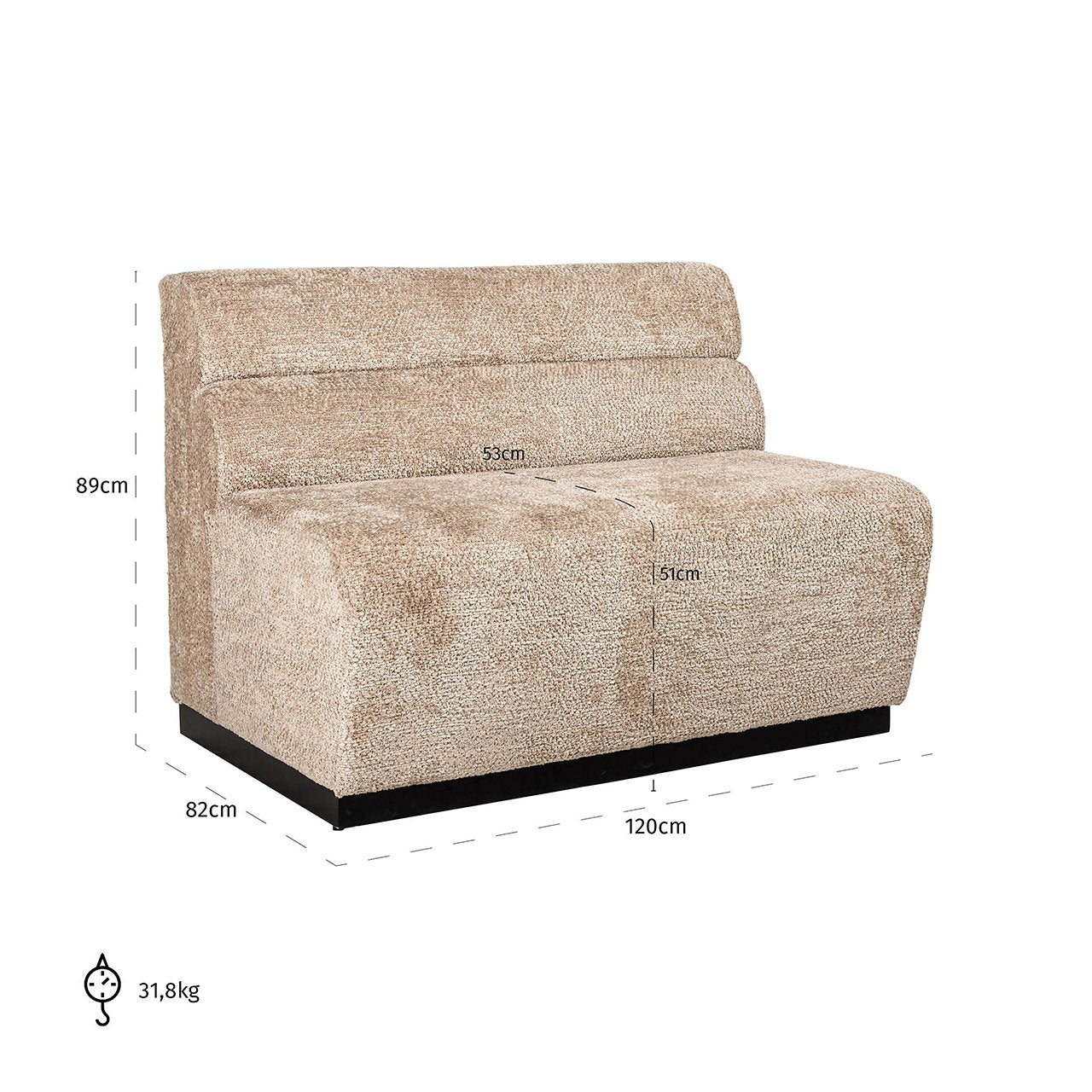 Delia Dining Bench - Brown