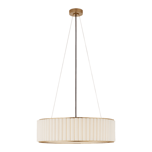 Palati Large Hanging Shade - Antique Brass with Linen Shade