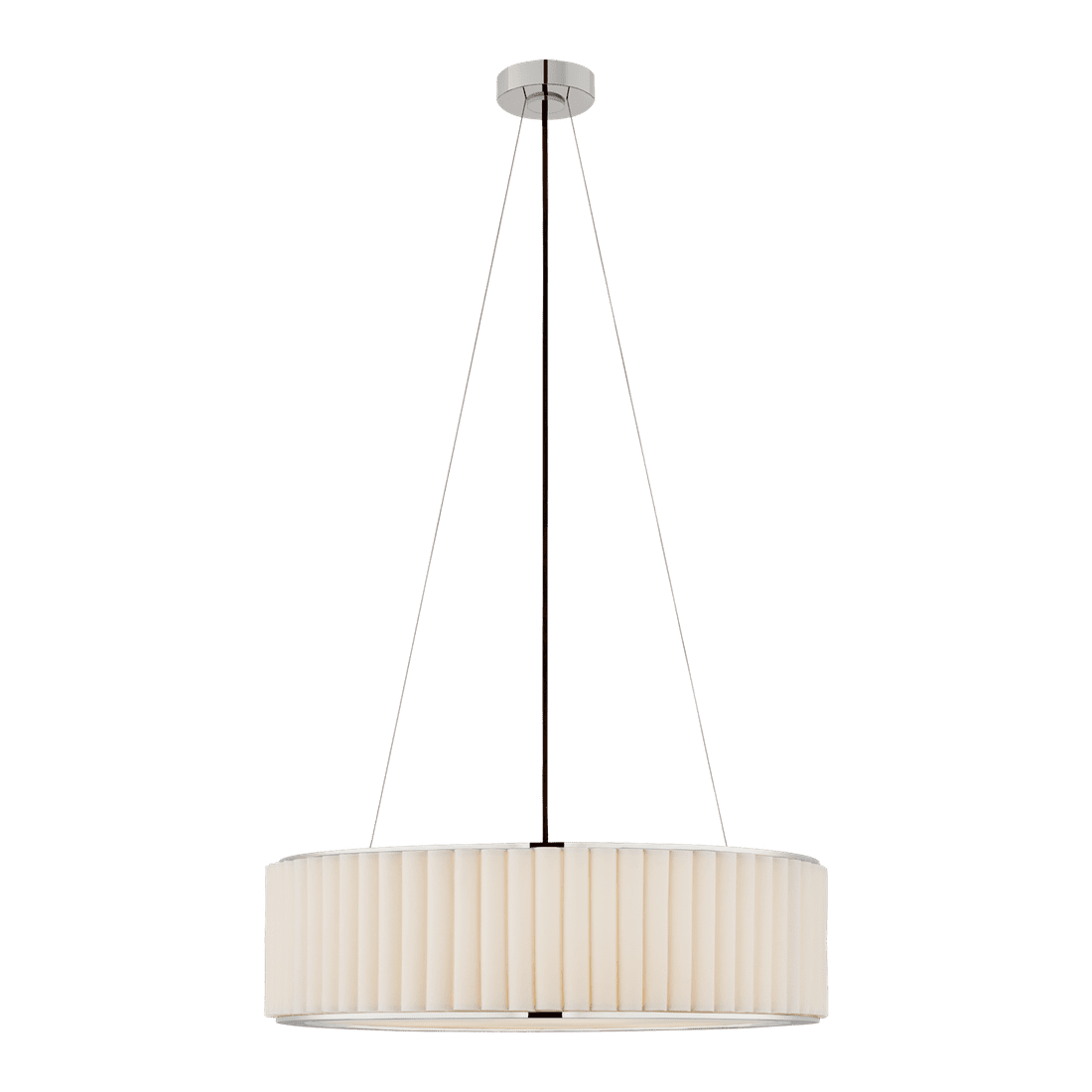 Palati Large Hanging Shade - Polished Nickel with Linen Shade