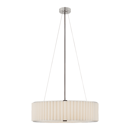 Palati Large Hanging Shade - Polished Nickel with Linen Shade