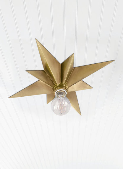 Star Flush Mount - Antique Brass