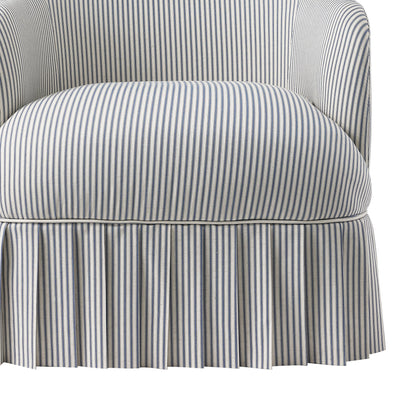 Calliope Skirted Armchair, Blue Striped
