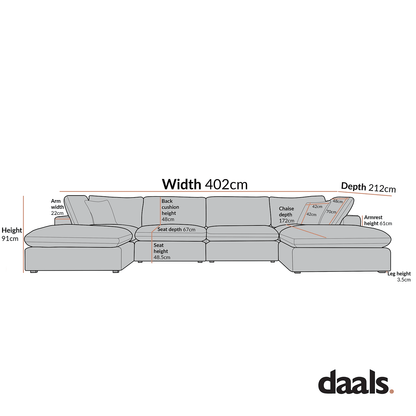 Lutyens Taupe Boucle Modular Sofa, 6-Piece U-Shape Set