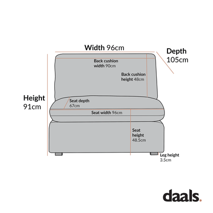 Lutyens Moss Green Velvet Modular Sofa, Armless Seat