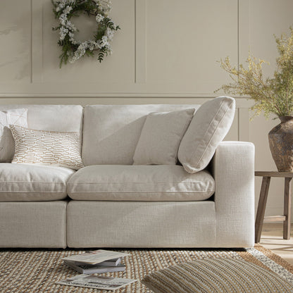 Lutyens Beige Linen Blend Modular Sofa, 2-Piece