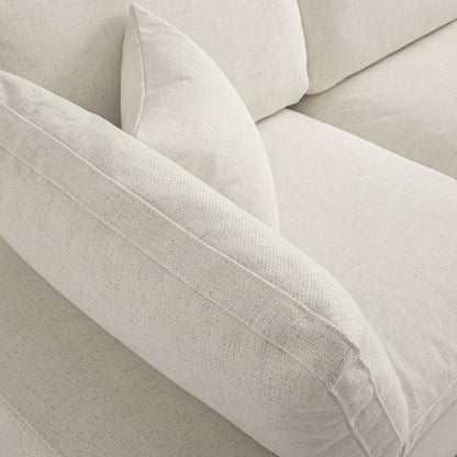 Lutyens Beige Linen Blend Modular Sofa, 3-Piece Chaise