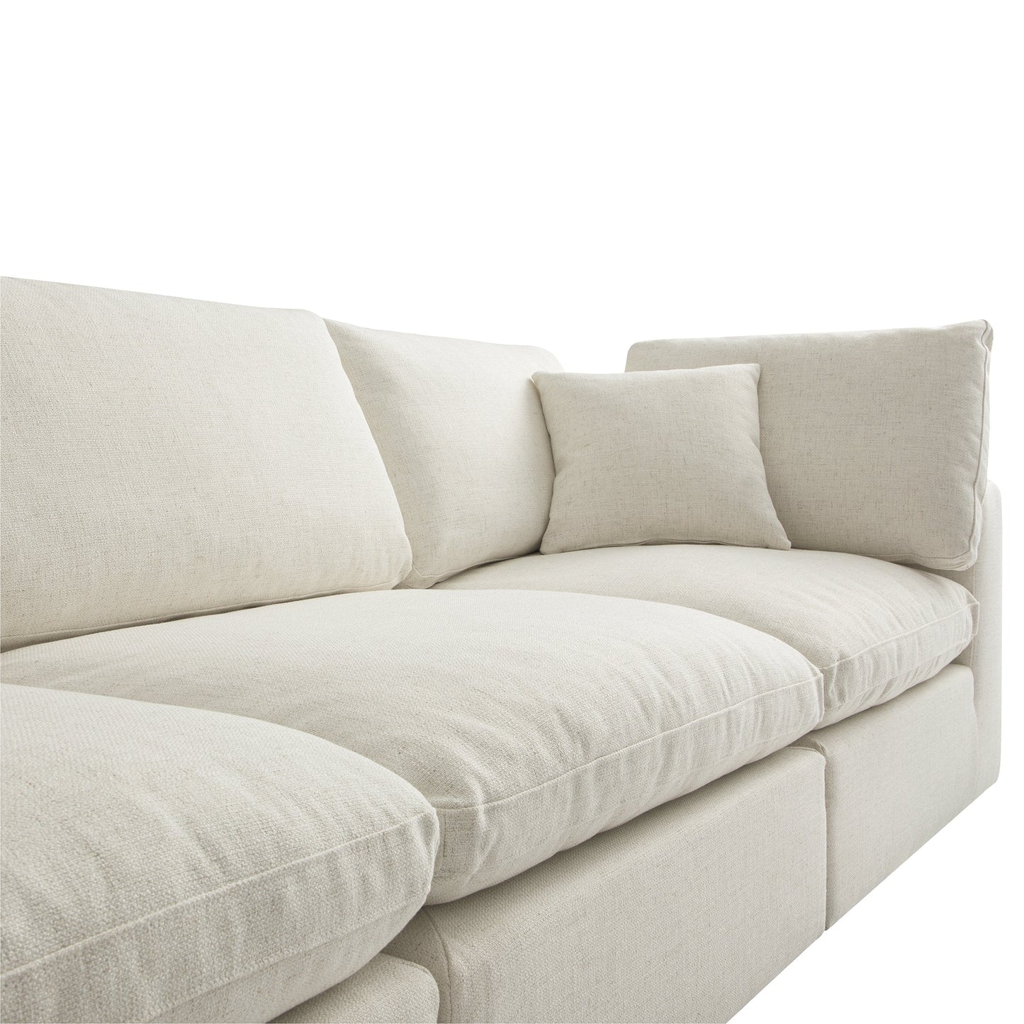 Lutyens Beige Linen Blend Modular Sofa, 3-Piece