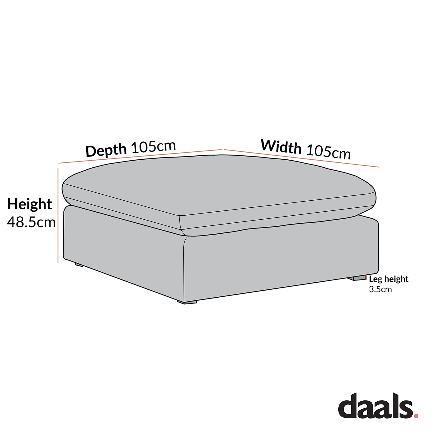 Lutyens Taupe Boucle Modular Sofa, Stool