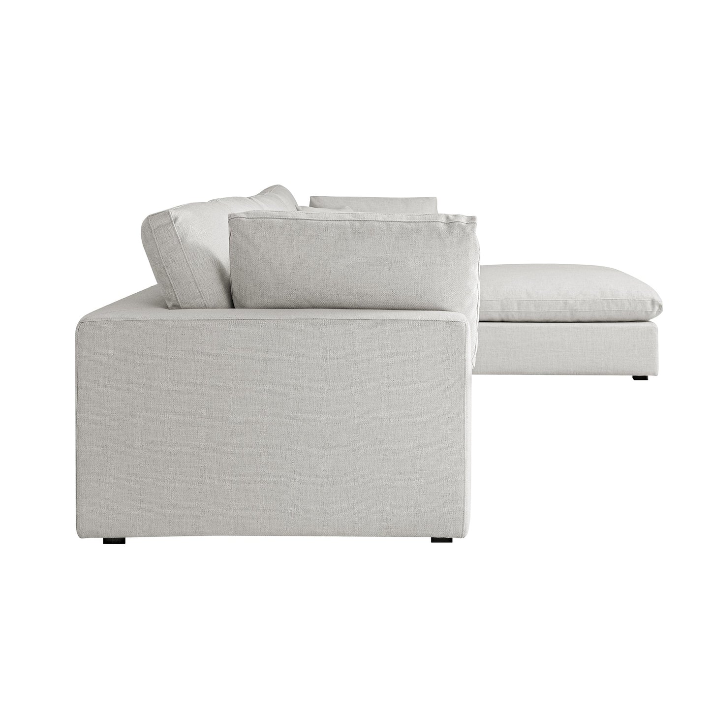 Lutyens Light Grey Linen Blend Modular Sofa, 4-Piece Chaise