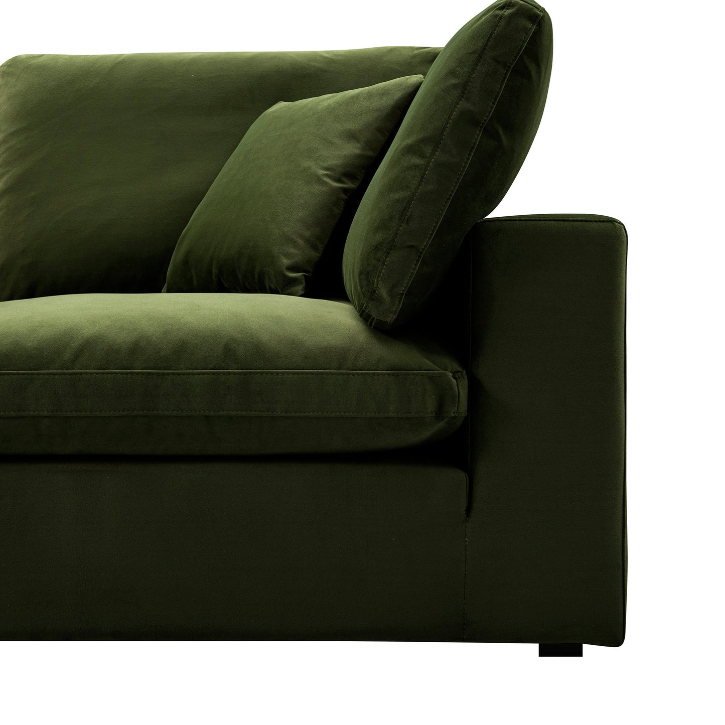 Lutyens Moss Green Velvet Modular Sofa, 2-Piece