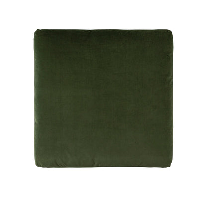 Lutyens Moss Green Velvet Modular Sofa, Stool