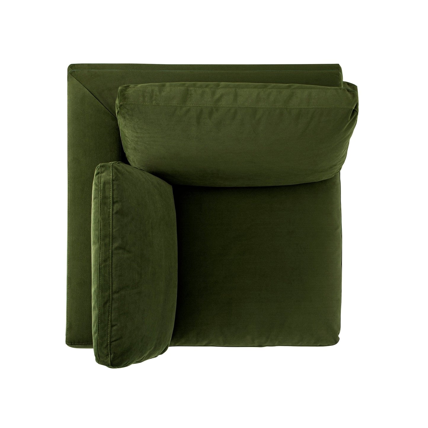 Lutyens Moss Green Velvet Modular Sofa, Corner Unit