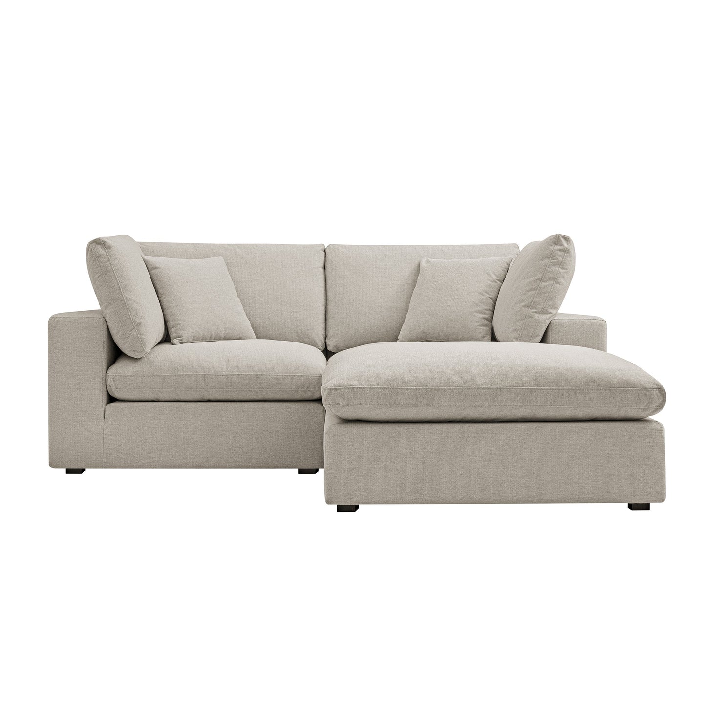 Lutyens Oatmeal Weave Fabric Modular Sofa, 2-Piece Chaise