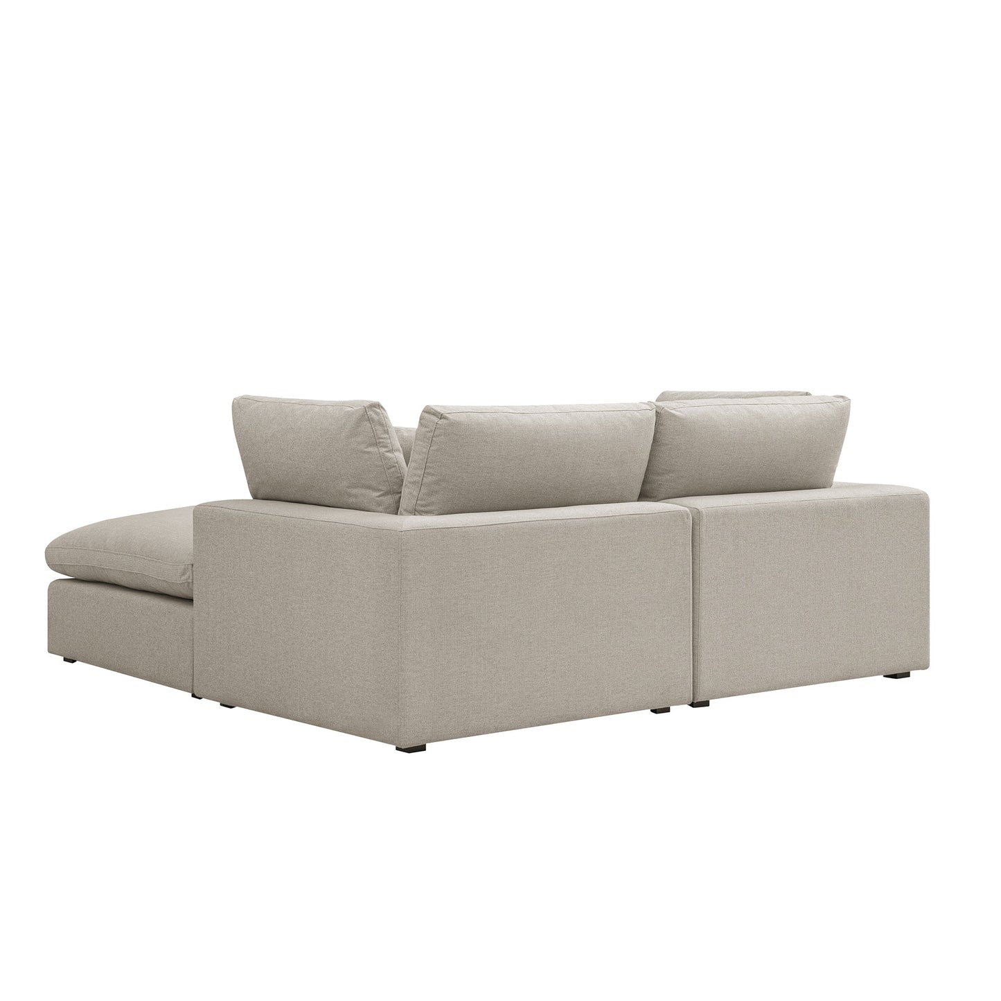 Lutyens Oatmeal Weave Fabric Modular Sofa, 2-Piece Chaise