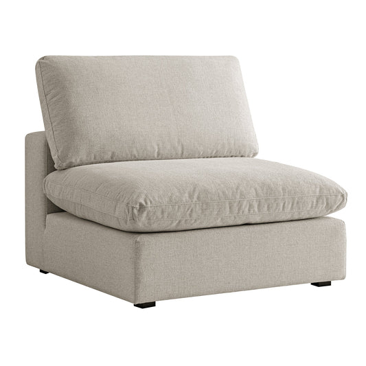 Lutyens Oatmeal Weave Fabric Modular Sofa, Armless Seat