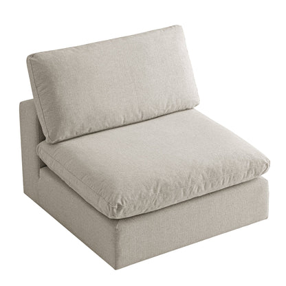 Lutyens Oatmeal Weave Fabric Modular Sofa, Armless Seat
