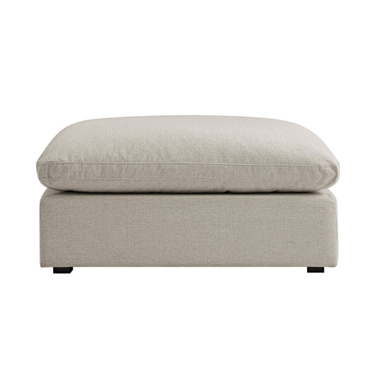 Lutyens Oatmeal Weave Fabric Modular Sofa, Stool