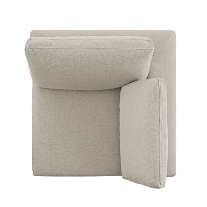 Lutyens Oatmeal Weave Fabric Modular Sofa, Corner Unit