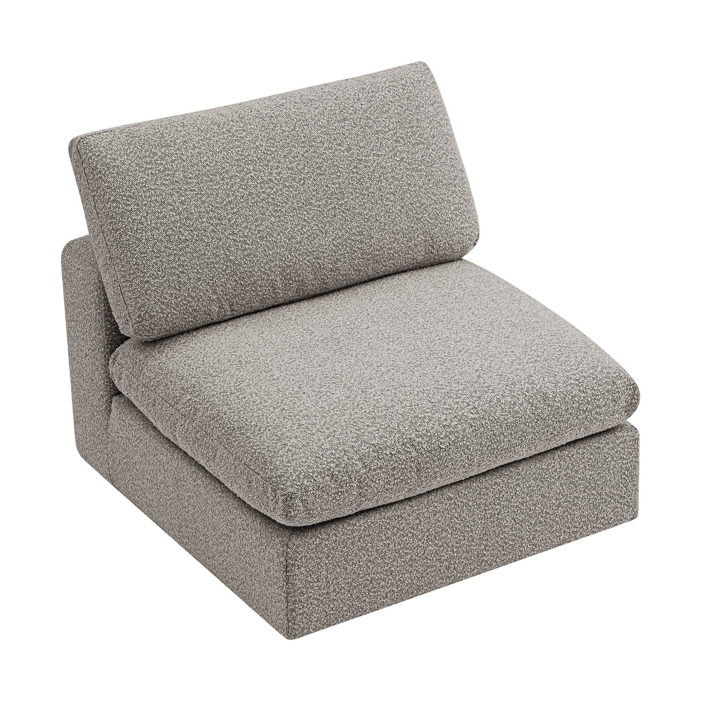 Lutyens Taupe Boucle Modular Sofa, Armless Seat
